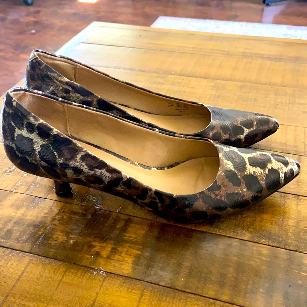 Leopard Print 1” Kitten Heels